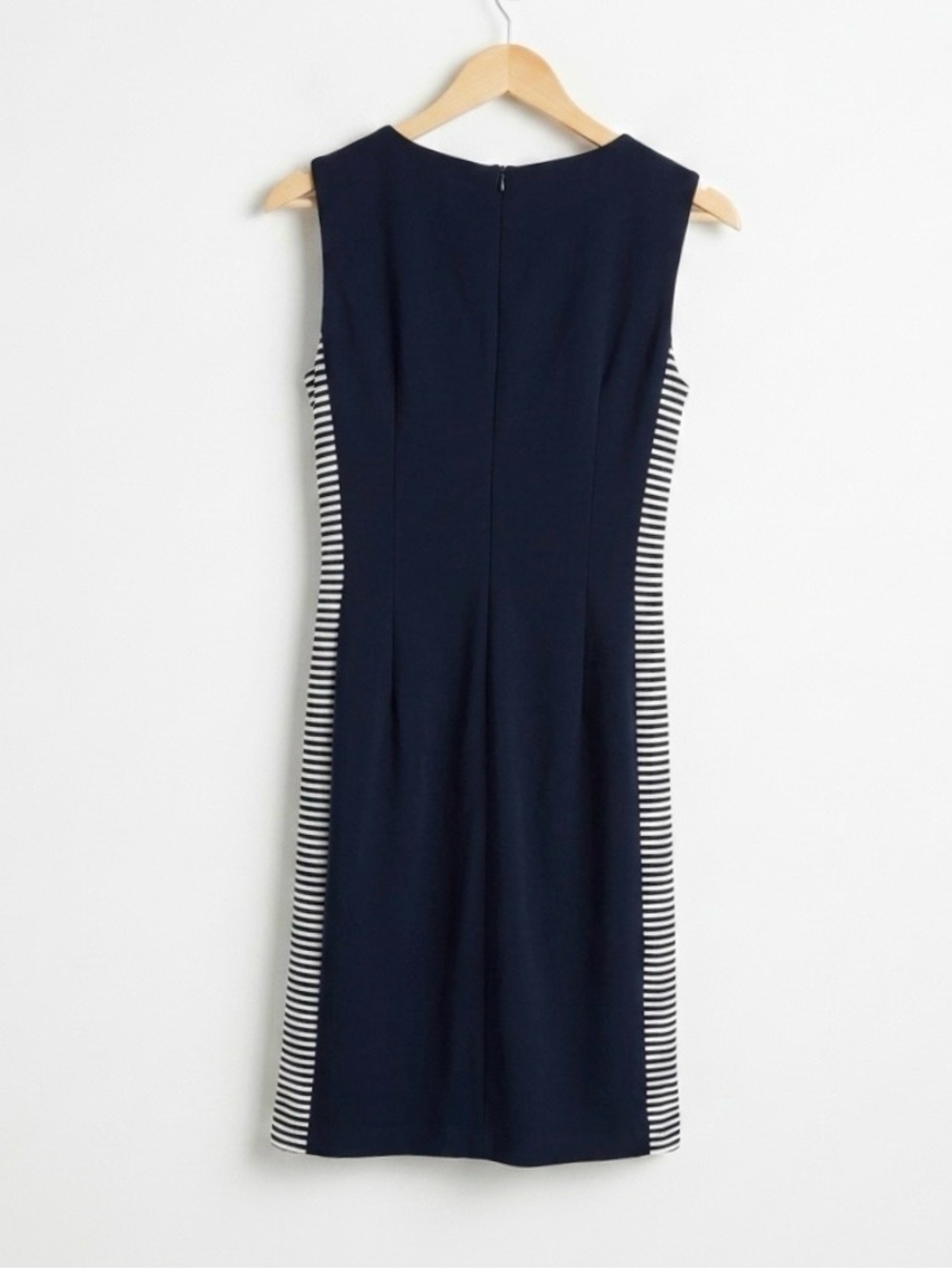 Joseph Ribkoff Faux Wrap Sheath Dress Ruched Navy Cocktail Office Women’s 8 - Picture 3 of 8